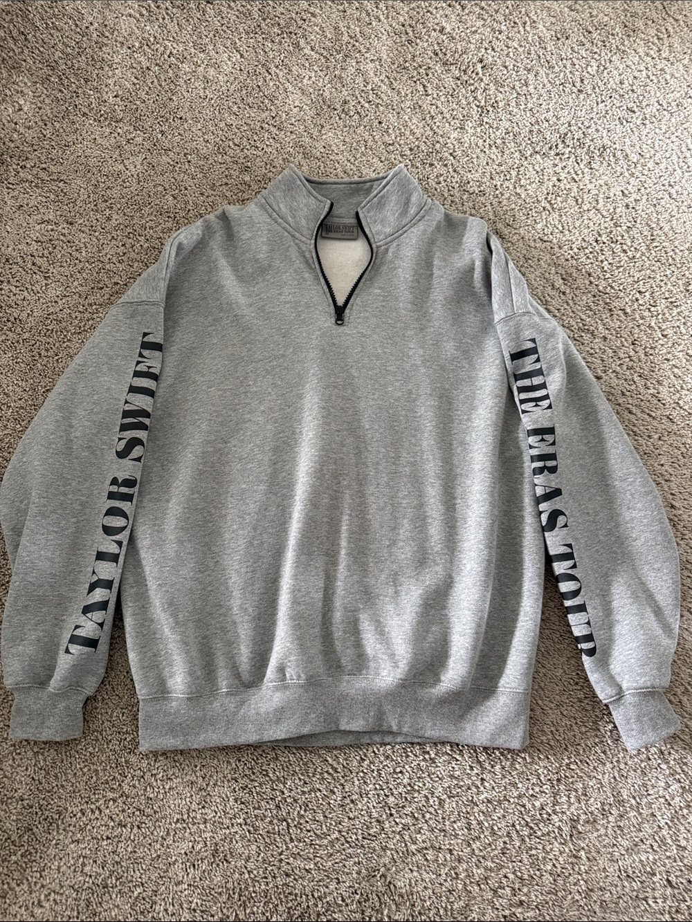 Authentic Taylor Swift Grey Quarter Zip Medium (purchased at concert)